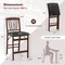 Set of 2 Counter Height Chairs Folding Kitchen Island Stool with Padded Seat-Brown